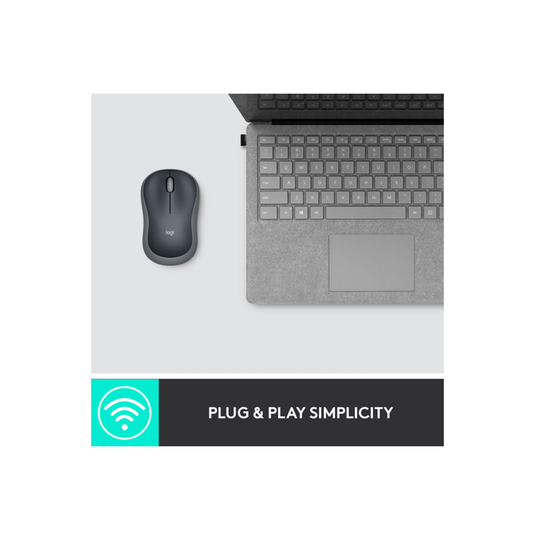 Logitech M185 Wireless Mouse - Swift Gray in Qatar Logitech M185 Wireless Mouse - Swift Gray in Qatar